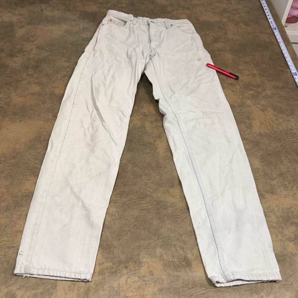 Levi's 550 Jeans Mens 30x34 White Vintage Orange Tab Made in USA Relaxed Fit